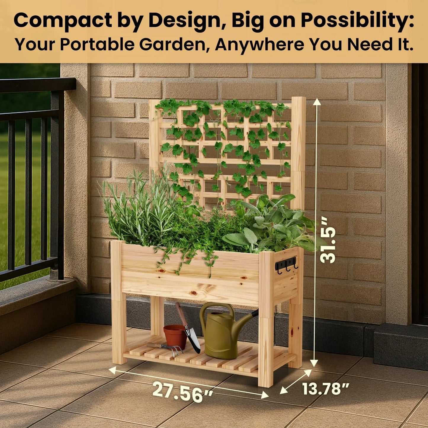 Growing Grounds Elevated Wooden Planter Box (NEW)