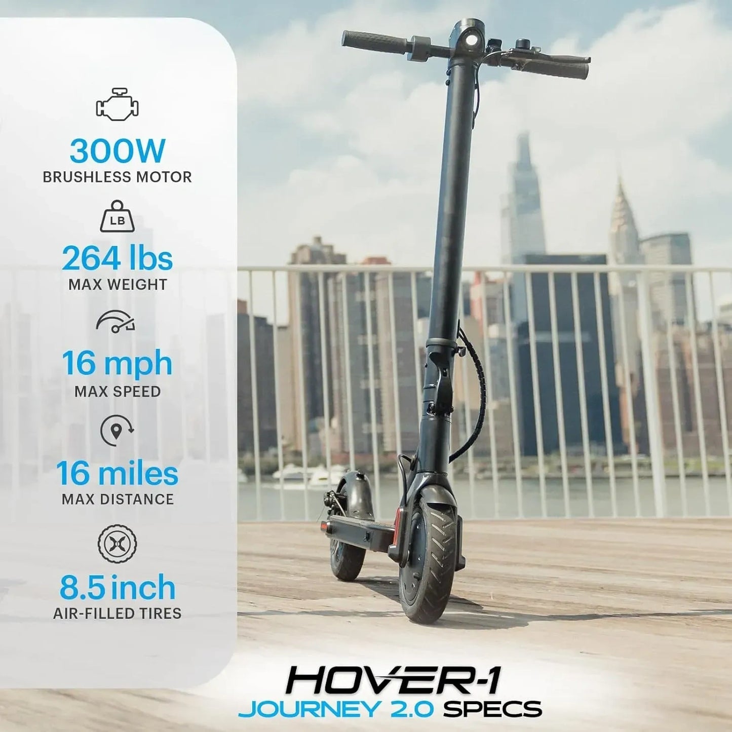 Hover-1 Journey 2.0 Electric Folding Scooter, 350W Motor (NEW)