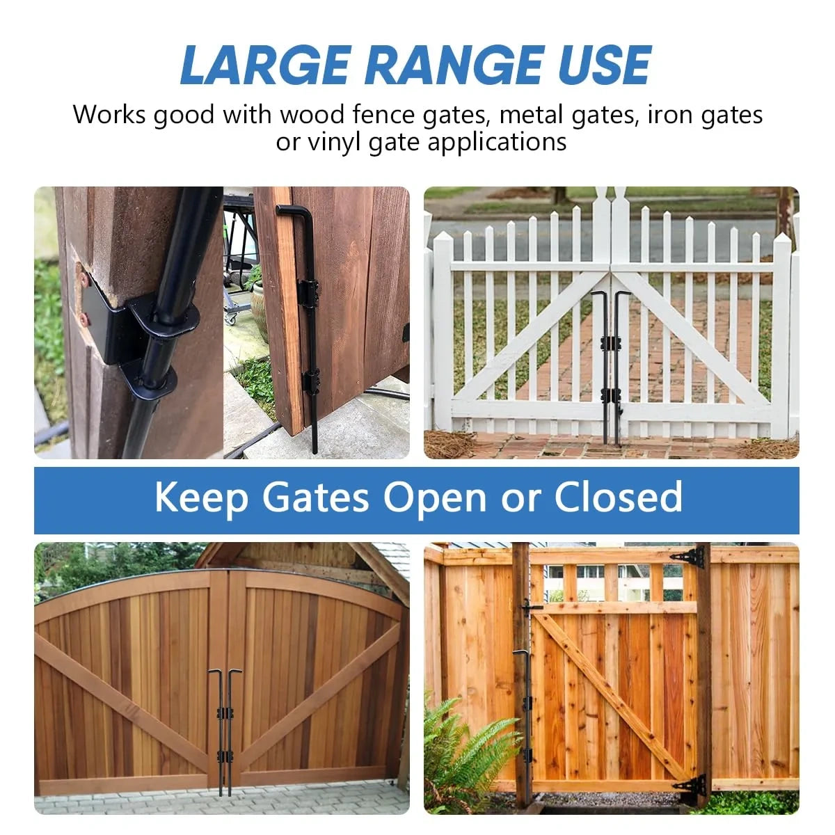 Cane Bolt Heavy Duty Gate Drop Rod 2 Pack  (NEW)