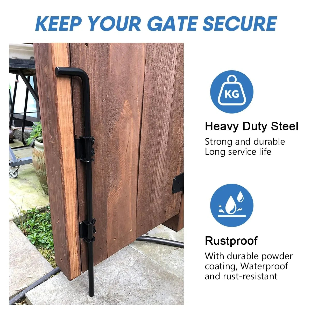 Cane Bolt Heavy Duty Gate Drop Rod 2 Pack  (NEW)