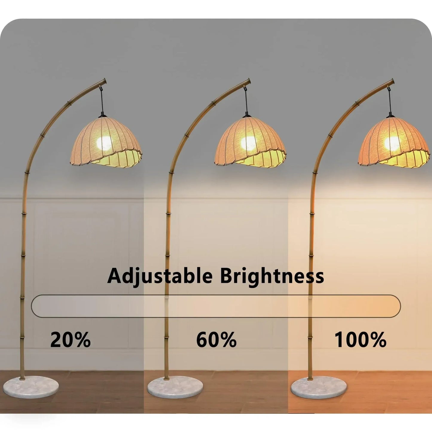 Vintage Bamboo Floor Lamp (NEW)