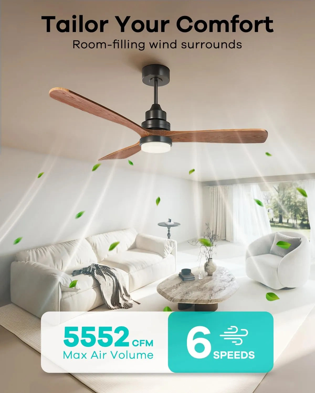 HEIBUETY Ceiling Fans with Lights and Remote (NEW)