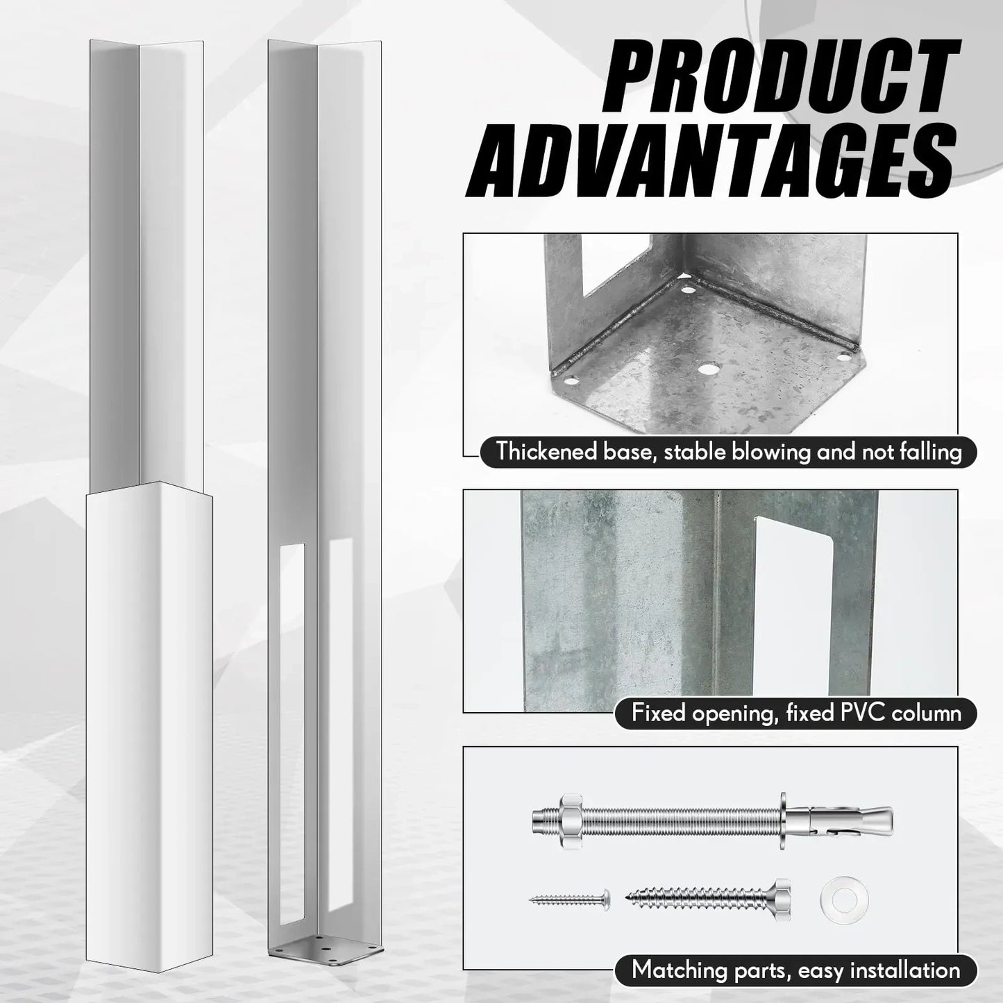 Vinyl Fence Concrete Post Fence (NEW)