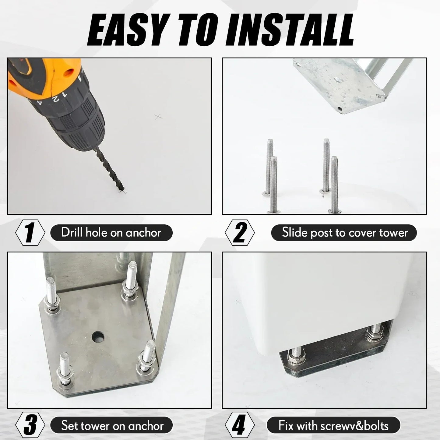 Vinyl Fence Concrete Post Fence (NEW)