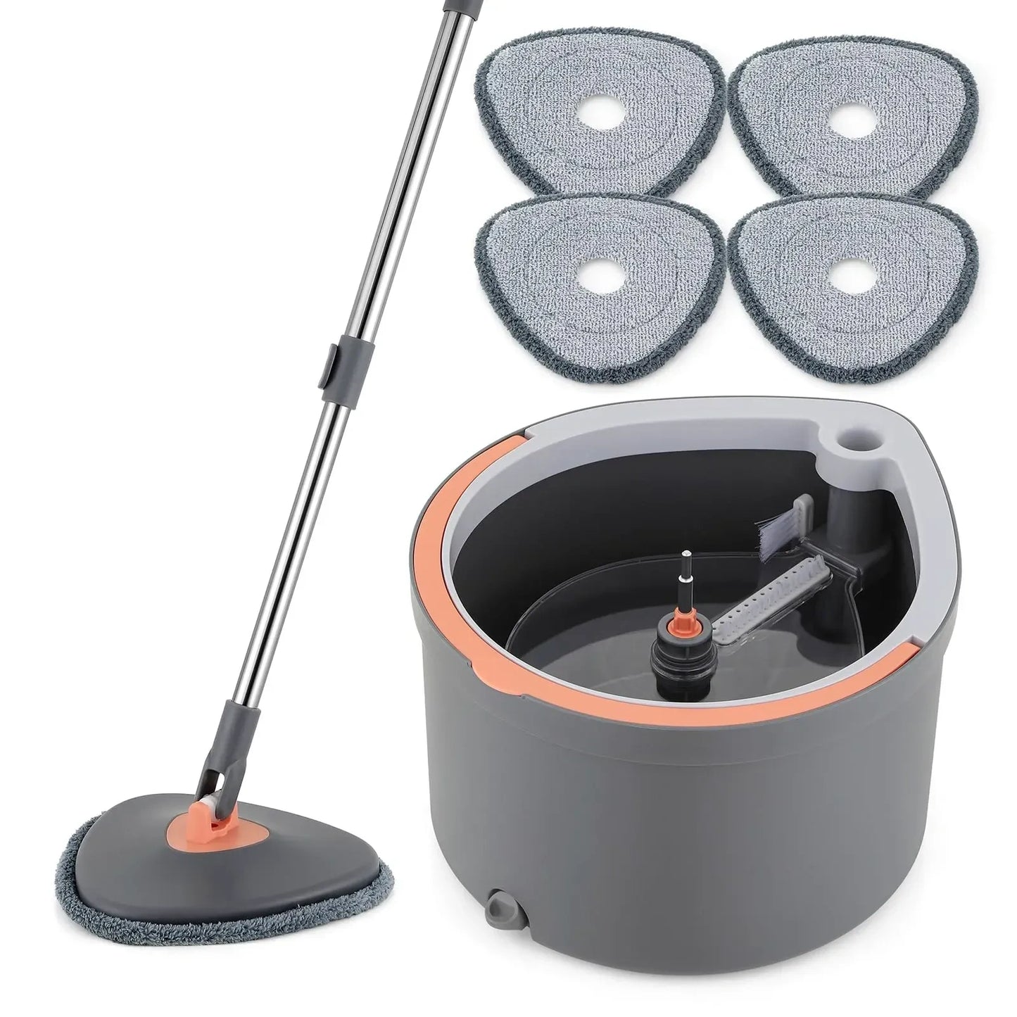 HOLJUS Spin Mop and Double Bucket Set with Dual-Chamber Water System (NEW)