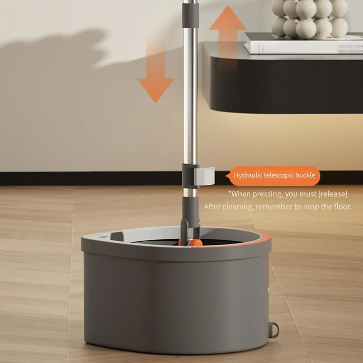 HOLJUS Spin Mop and Double Bucket Set with Dual-Chamber Water System (NEW)