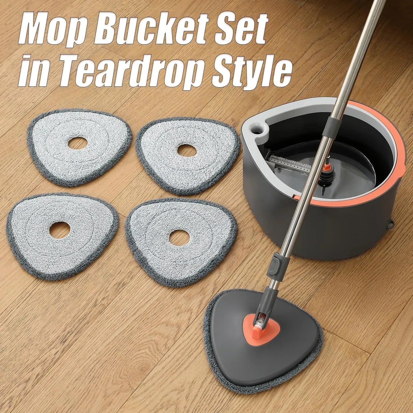 HOLJUS Spin Mop and Double Bucket Set with Dual-Chamber Water System (NEW)