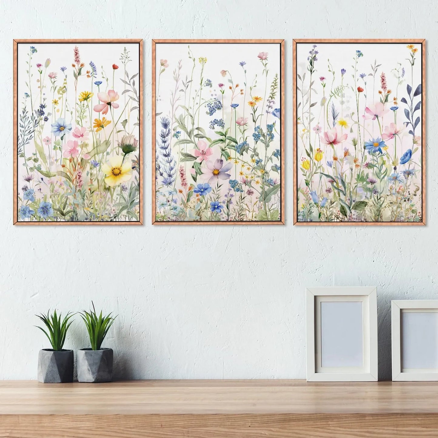 HPNIUB Colorful Flower Framed Canvas Wall Art Set (NEW)