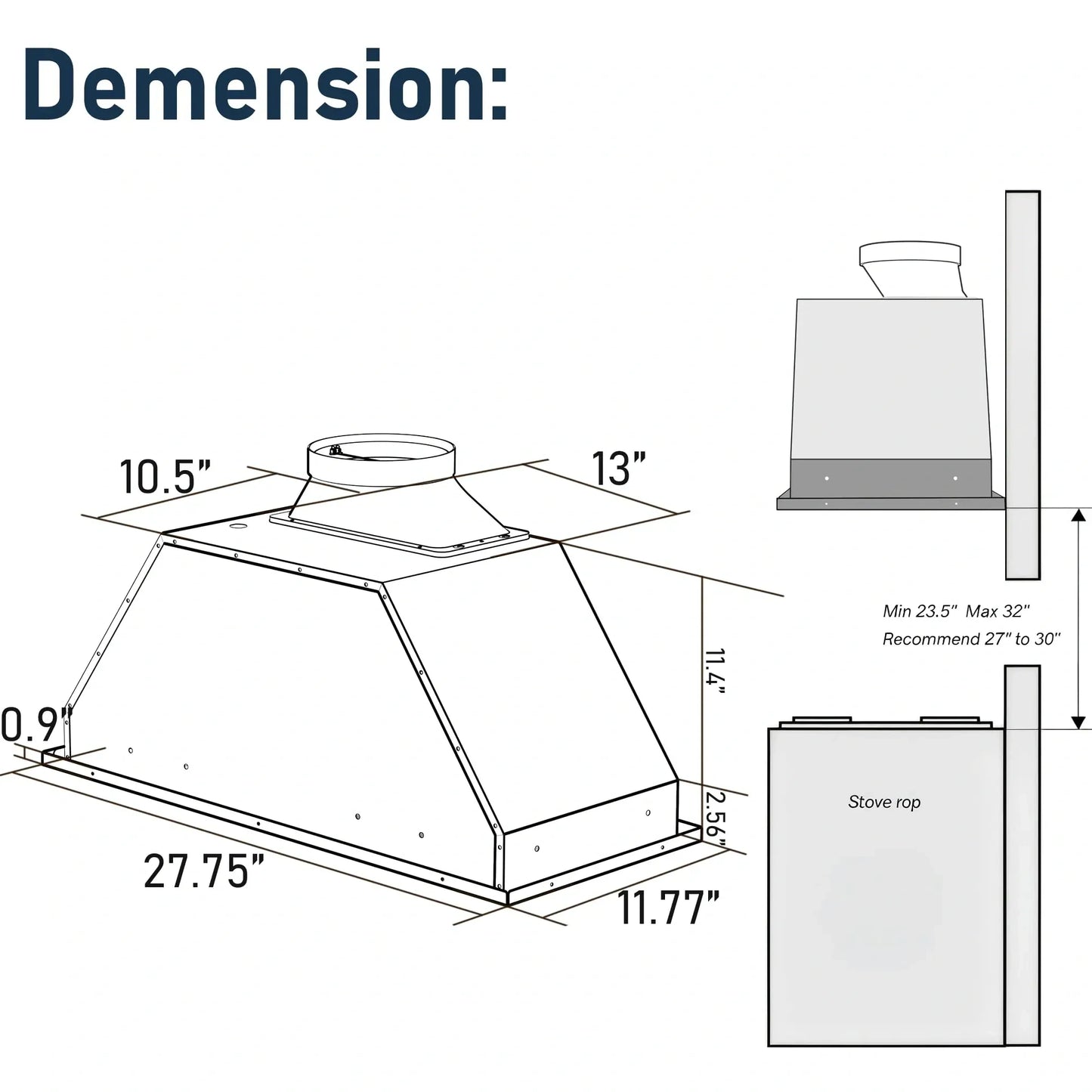 IKTCH 36 inch Built-in Range Hood (NEW)