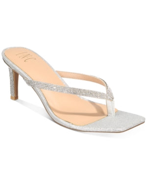 Inc International Concepts Dionne Thong Slides Women S  Silver Bling  Size 9.5