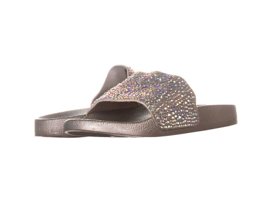 INC Womens Peymin Rhinestone Slip on Pool Slides Pink 5 Medium (B M)