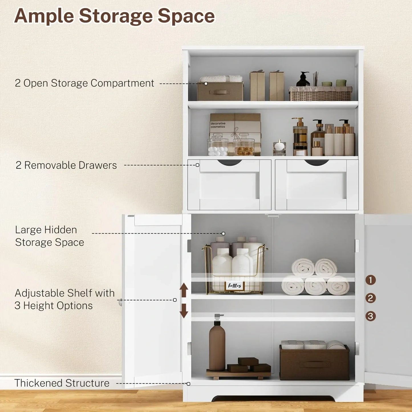 Iwell Tall Bathroom Cabinet (NEW)