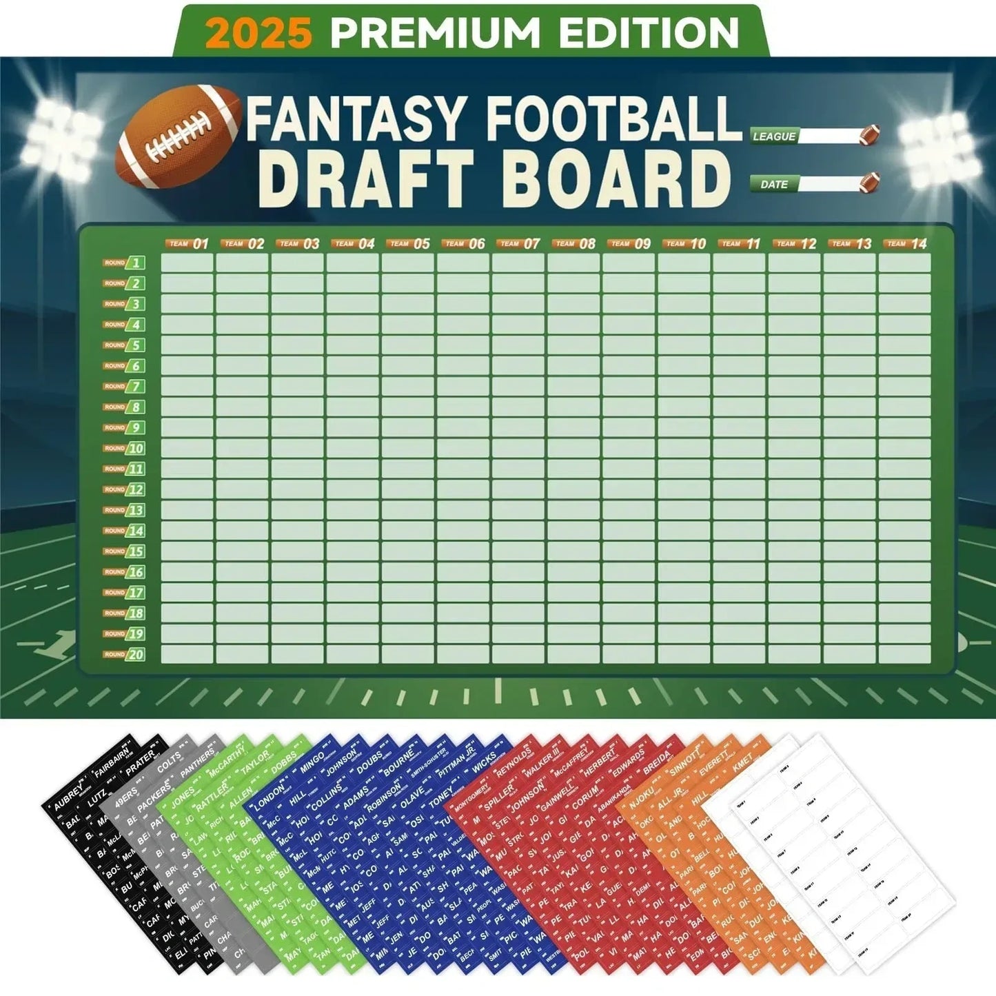 XL Fantasy Football Draft Board (NEW)