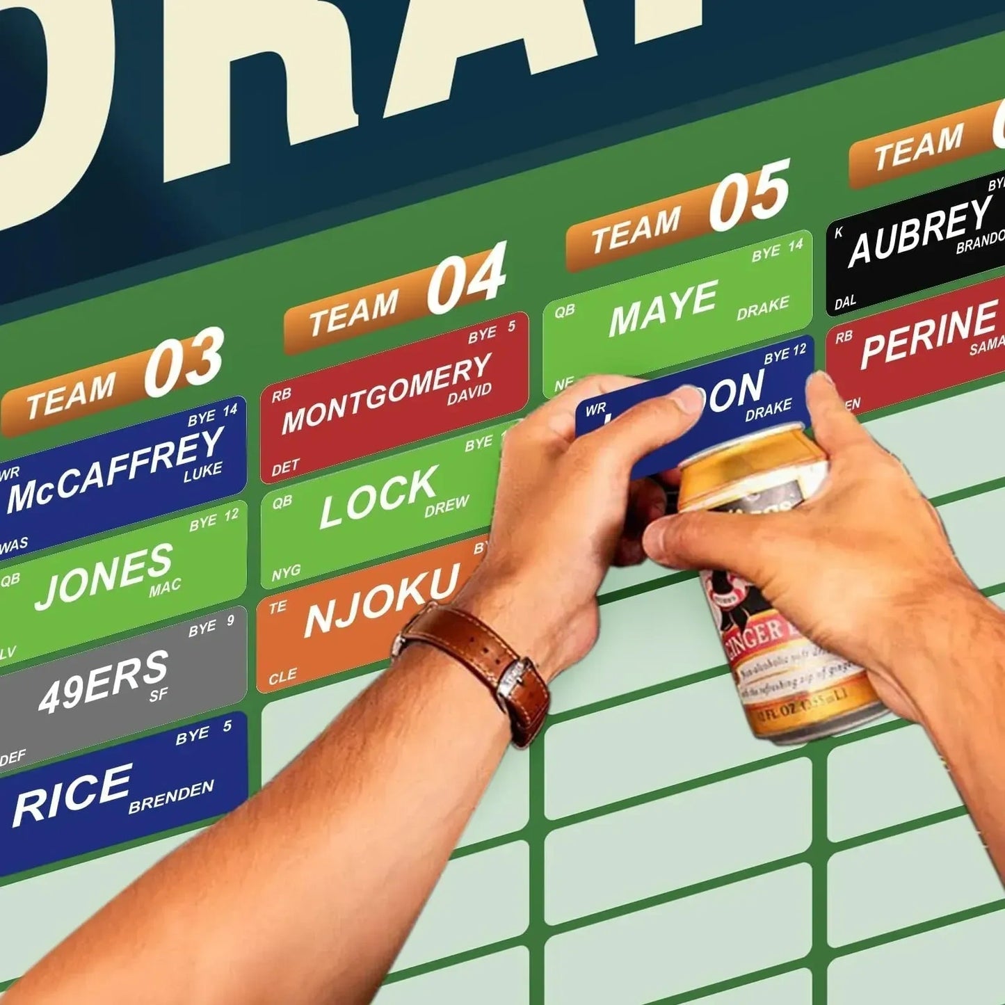 XL Fantasy Football Draft Board (NEW)