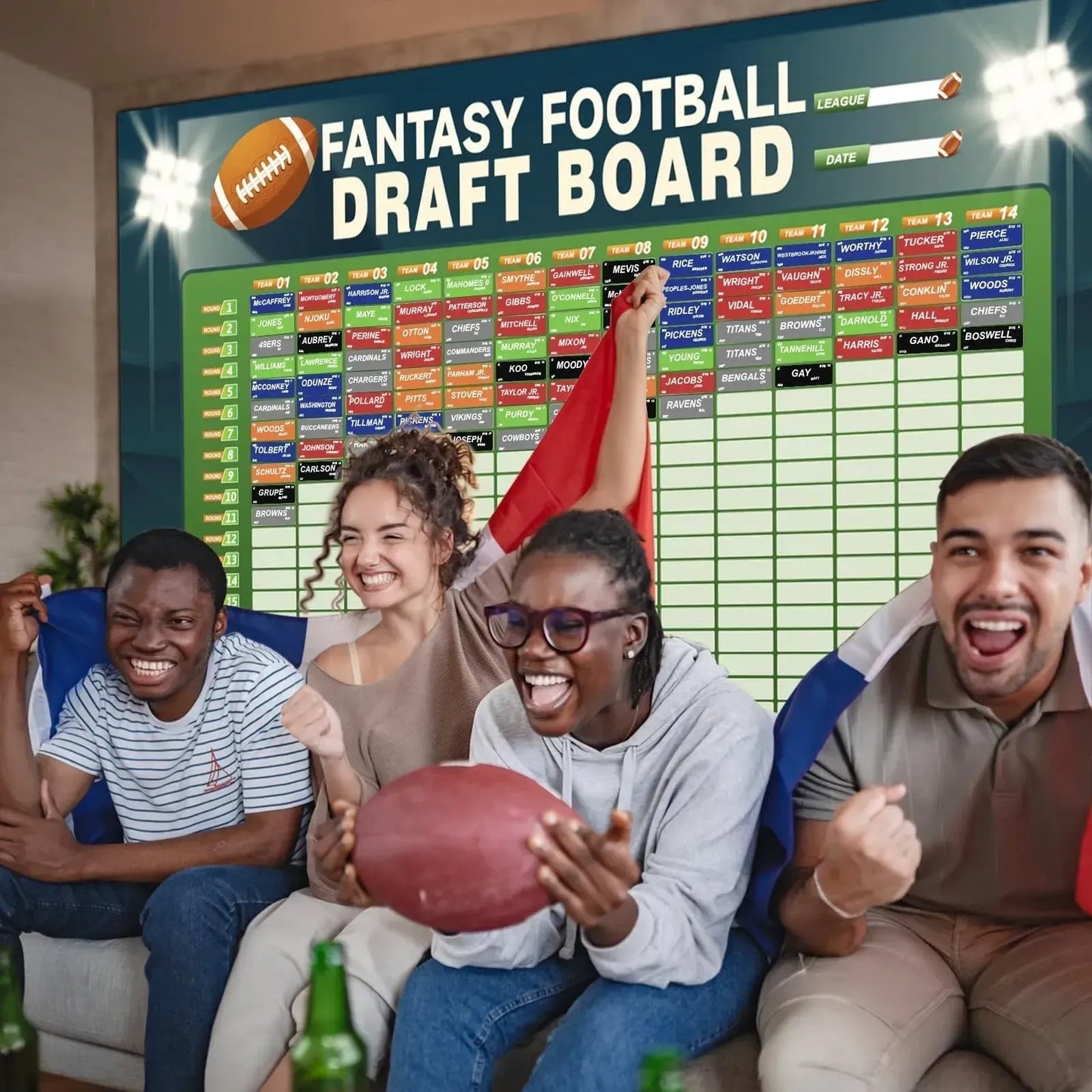XL Fantasy Football Draft Board (NEW)