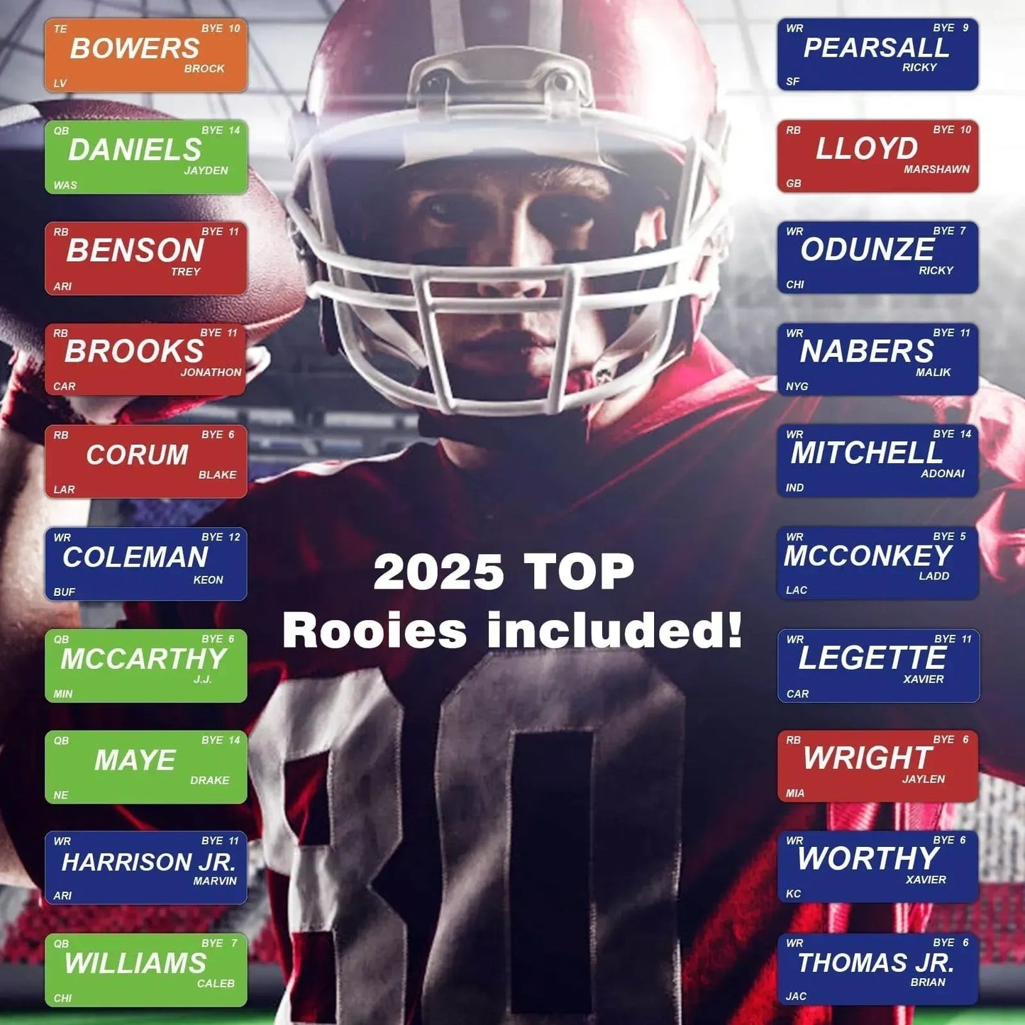 XL Fantasy Football Draft Board (NEW)