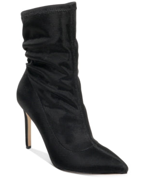 Jewel Badgley Mischka Womens Ronnie Dress Boots Shimmer Pointed Toe - Black Fabric
