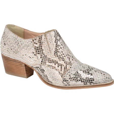 Journee Collection Womens Jasmine Leather Snake Print Ankle Boots