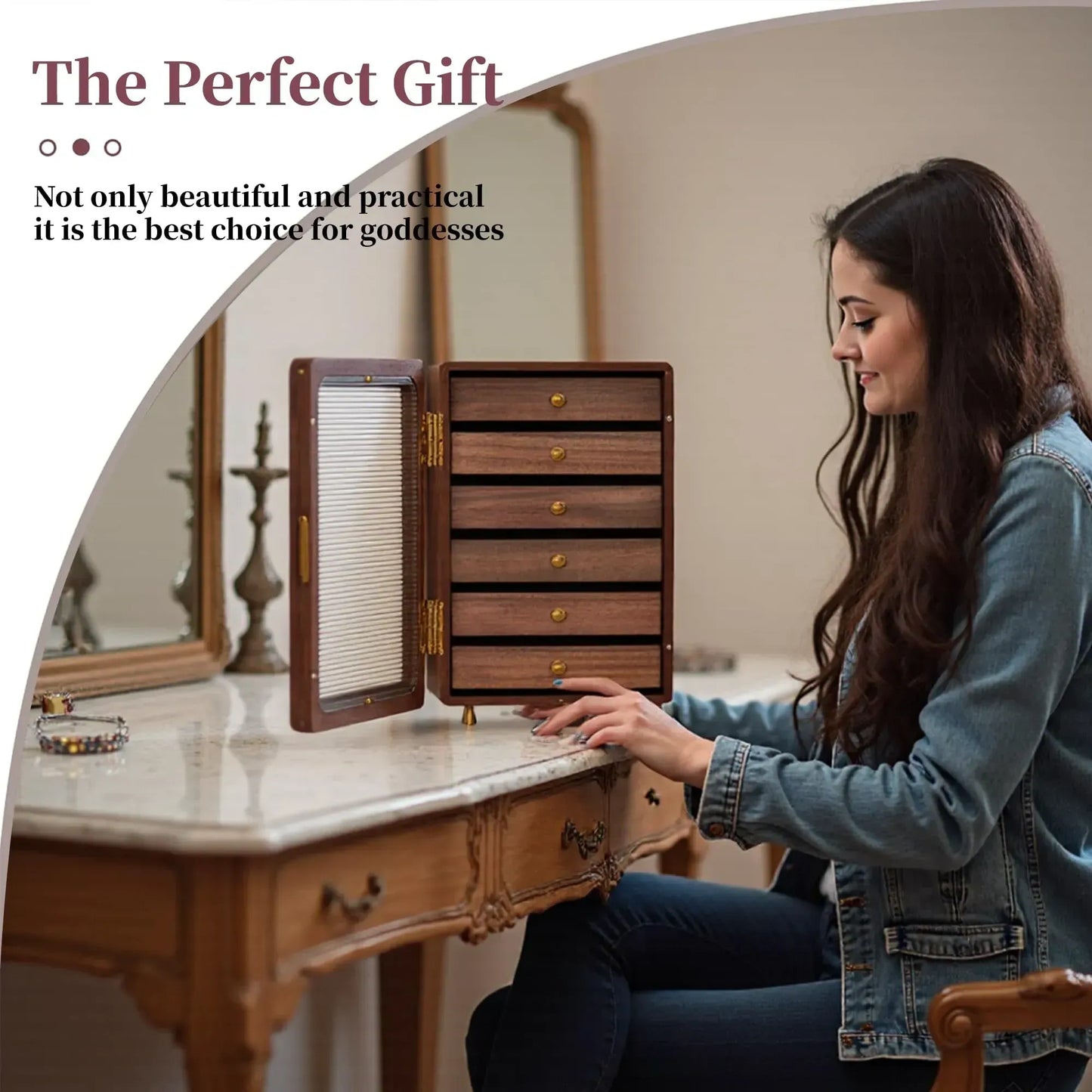 Jewelry Box for Women Wood Jewelry Organizer Box (NEW)