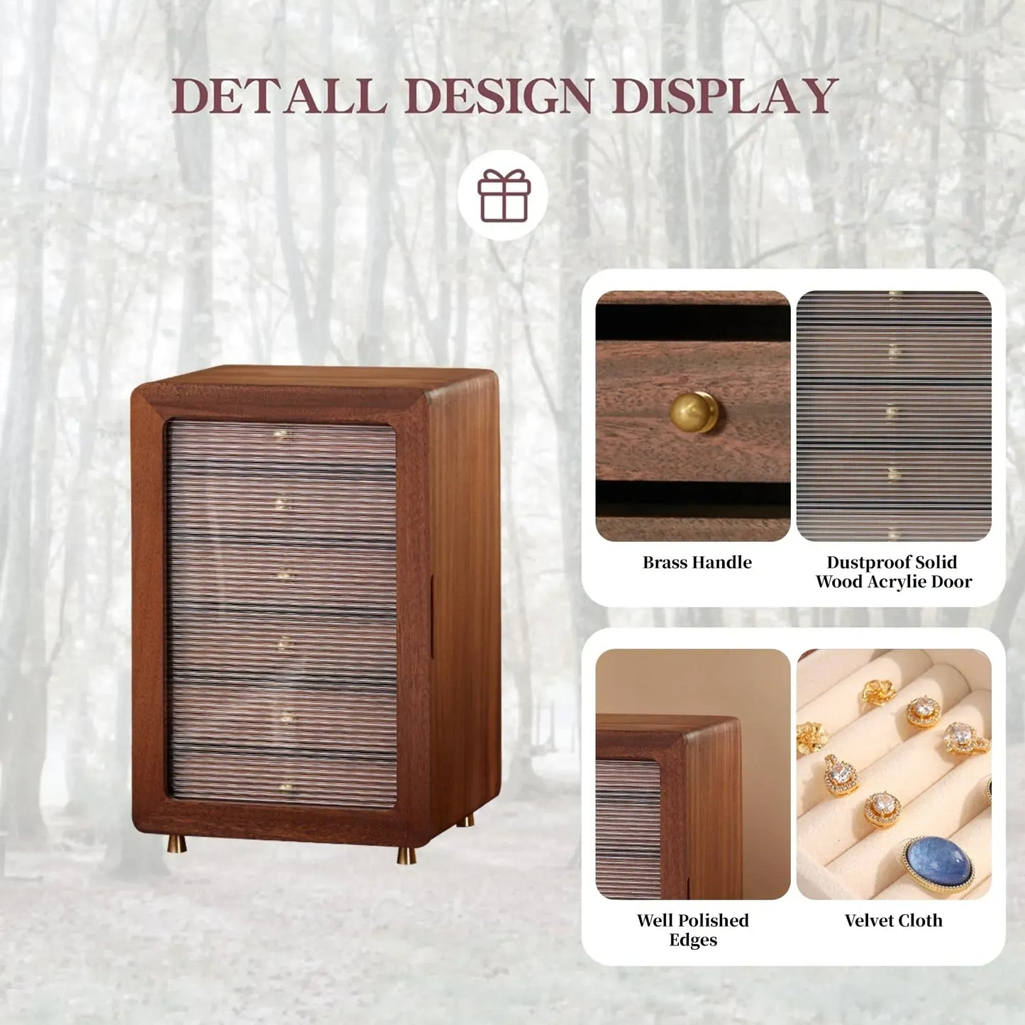 Jewelry Box for Women Wood Jewelry Organizer Box (NEW)