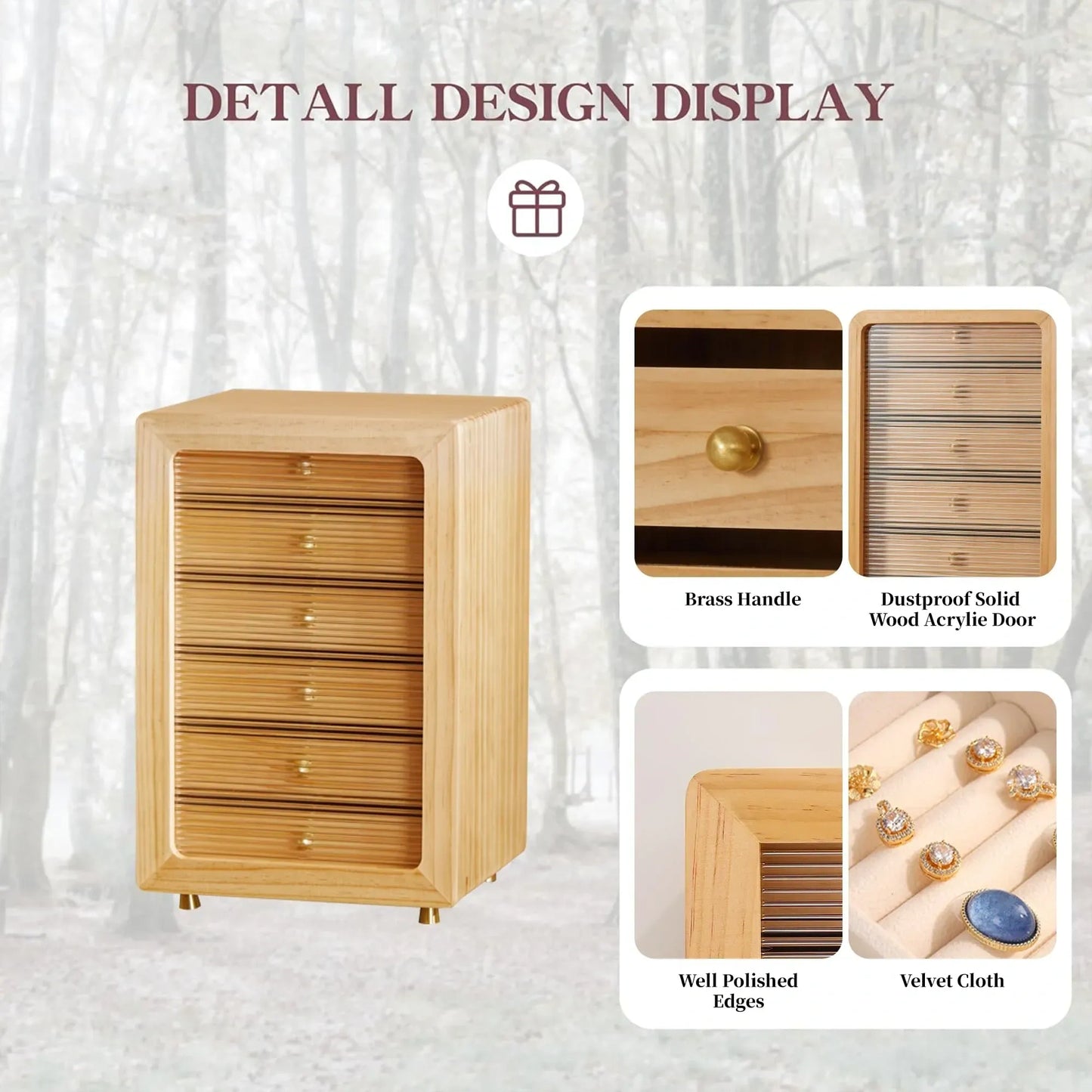 Jewelry Box for Women Wood Jewelry Organizer Box (NEW)