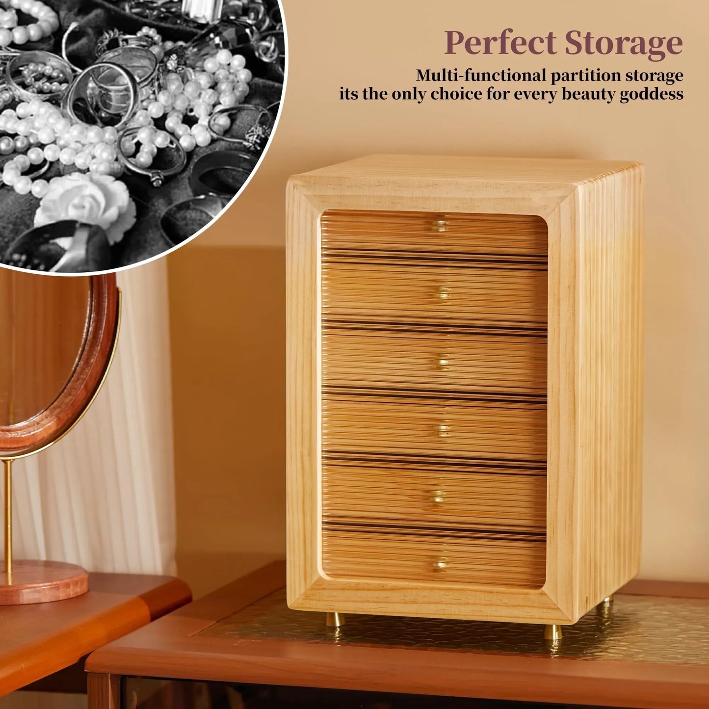 Jewelry Box for Women Wood Jewelry Organizer Box (NEW)