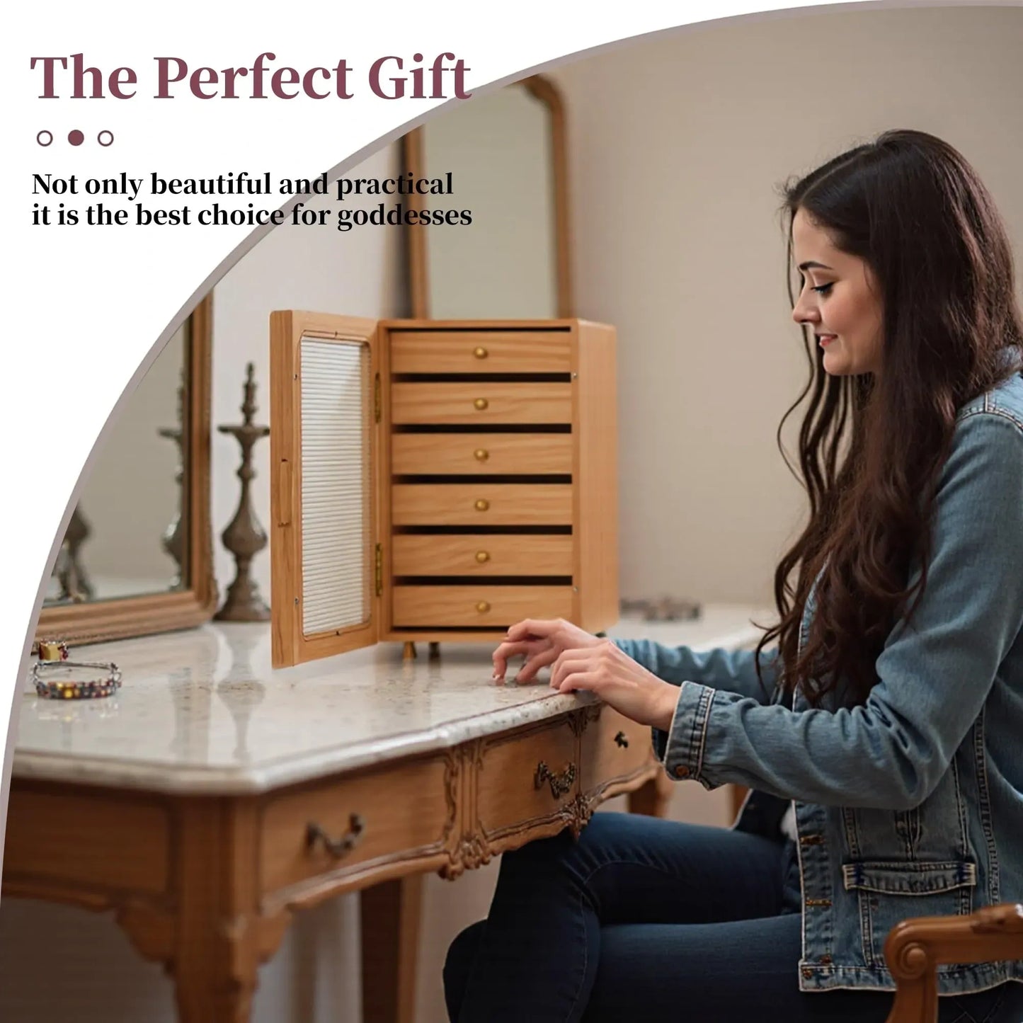 Jewelry Box for Women Wood Jewelry Organizer Box (NEW)