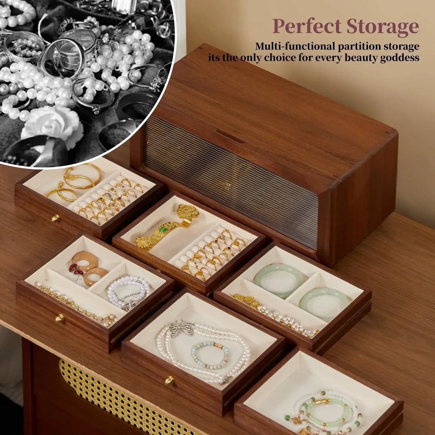 Solid Wood Jewelry Organizer For Women (NEW)