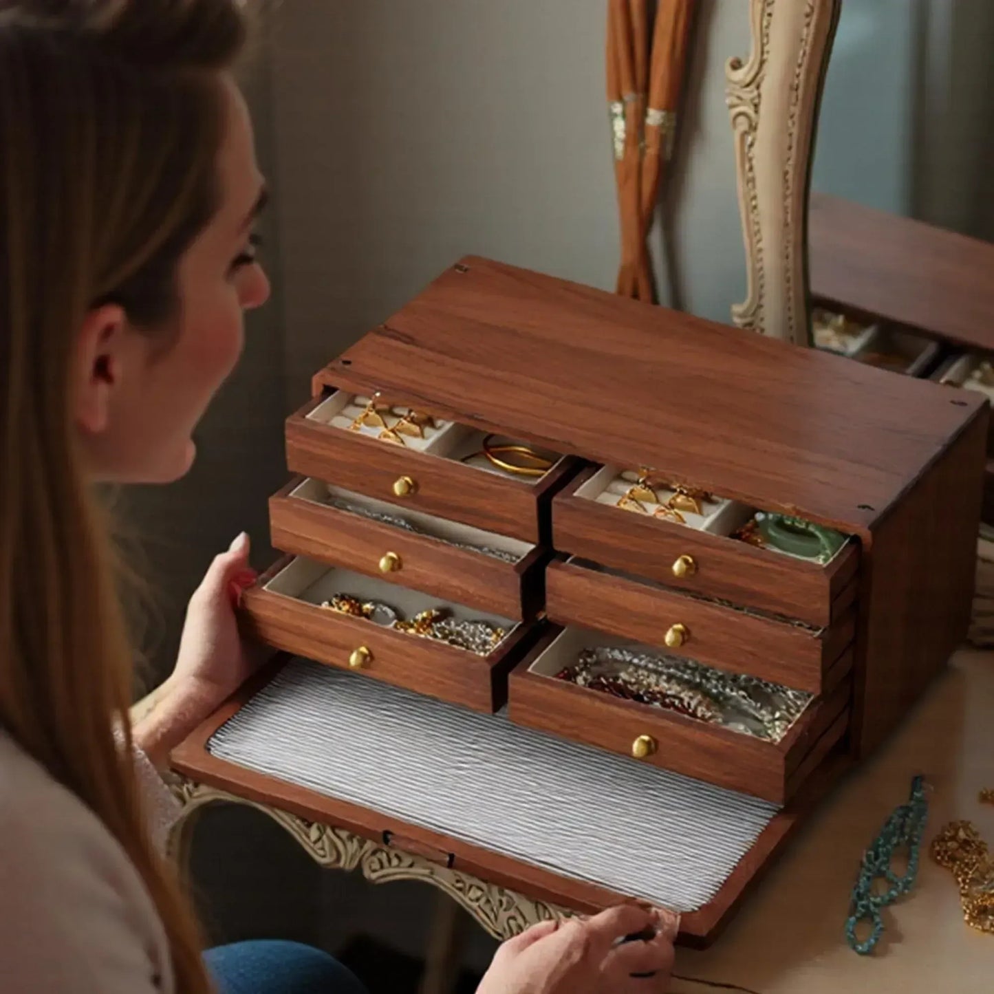 Solid Wood Jewelry Organizer For Women (NEW)