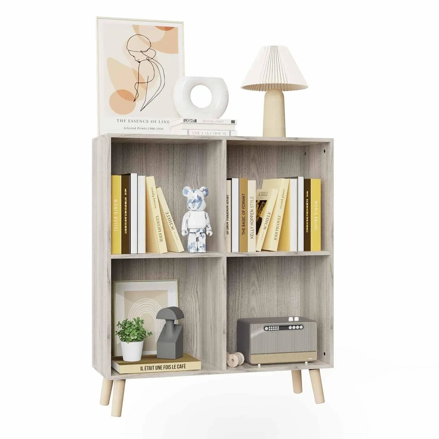 Wooden 4 Cube Open Bookcase (NEW)