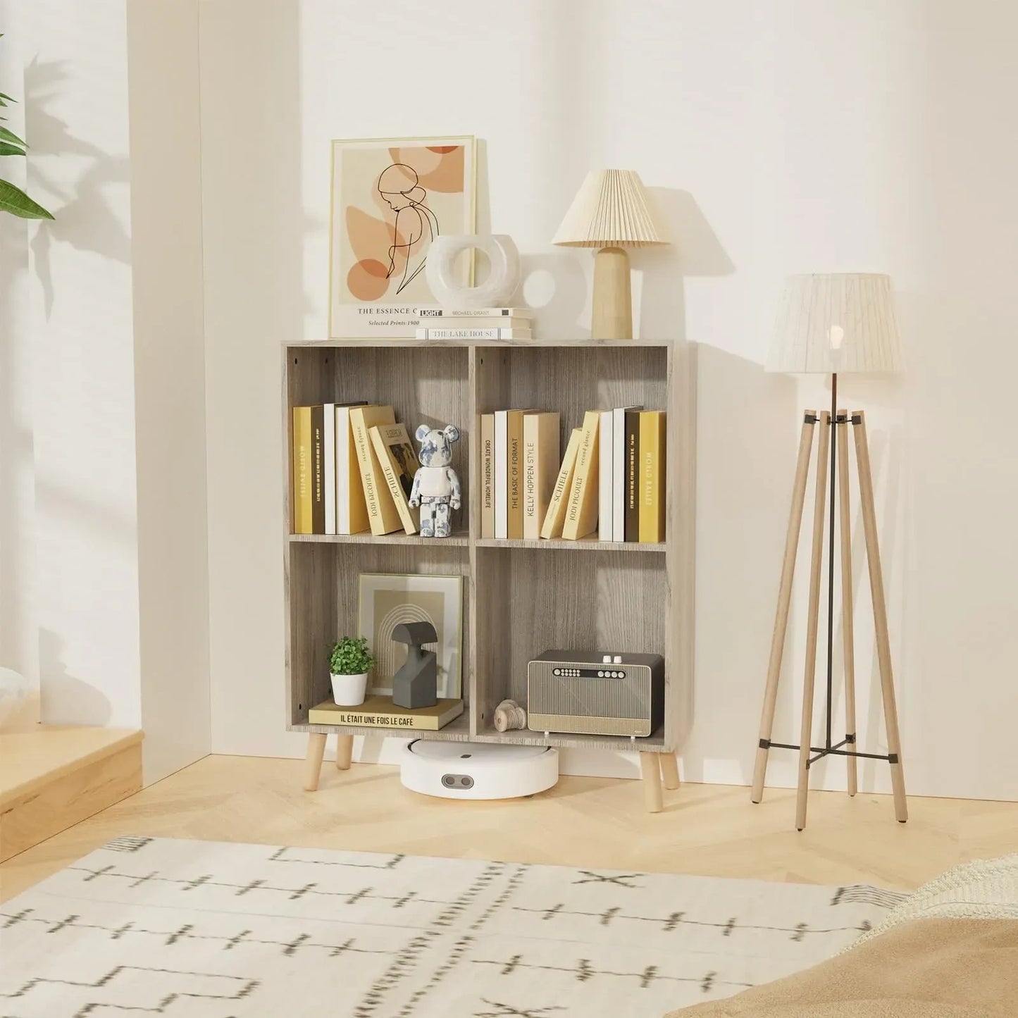 Wooden 4 Cube Open Bookcase (NEW)