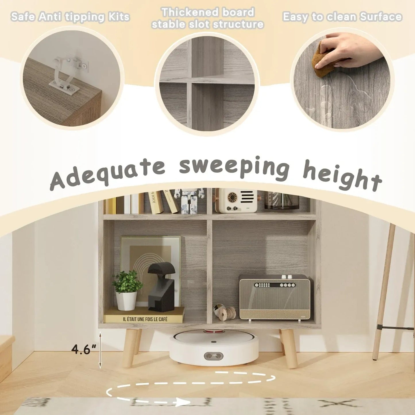 Wooden 4 Cube Open Bookcase (NEW)