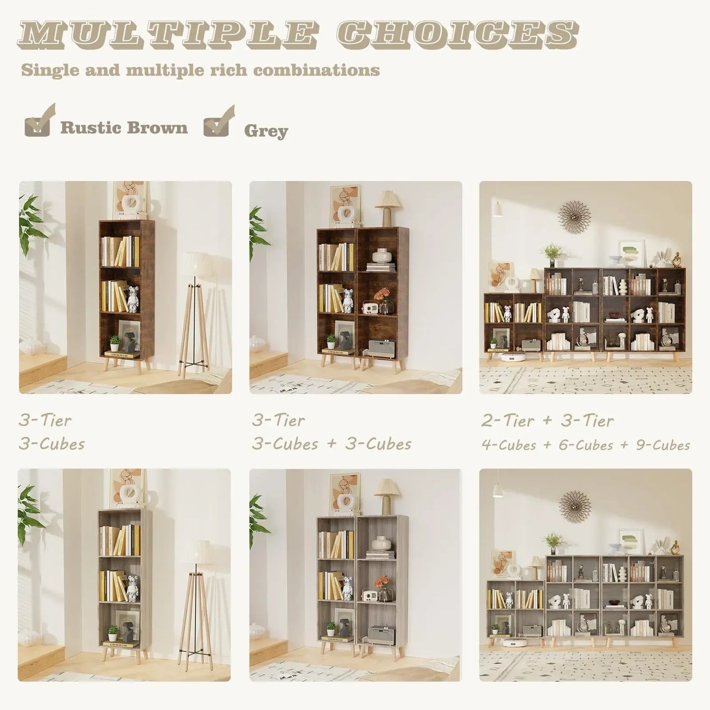 Wooden 4 Cube Open Bookcase (NEW)