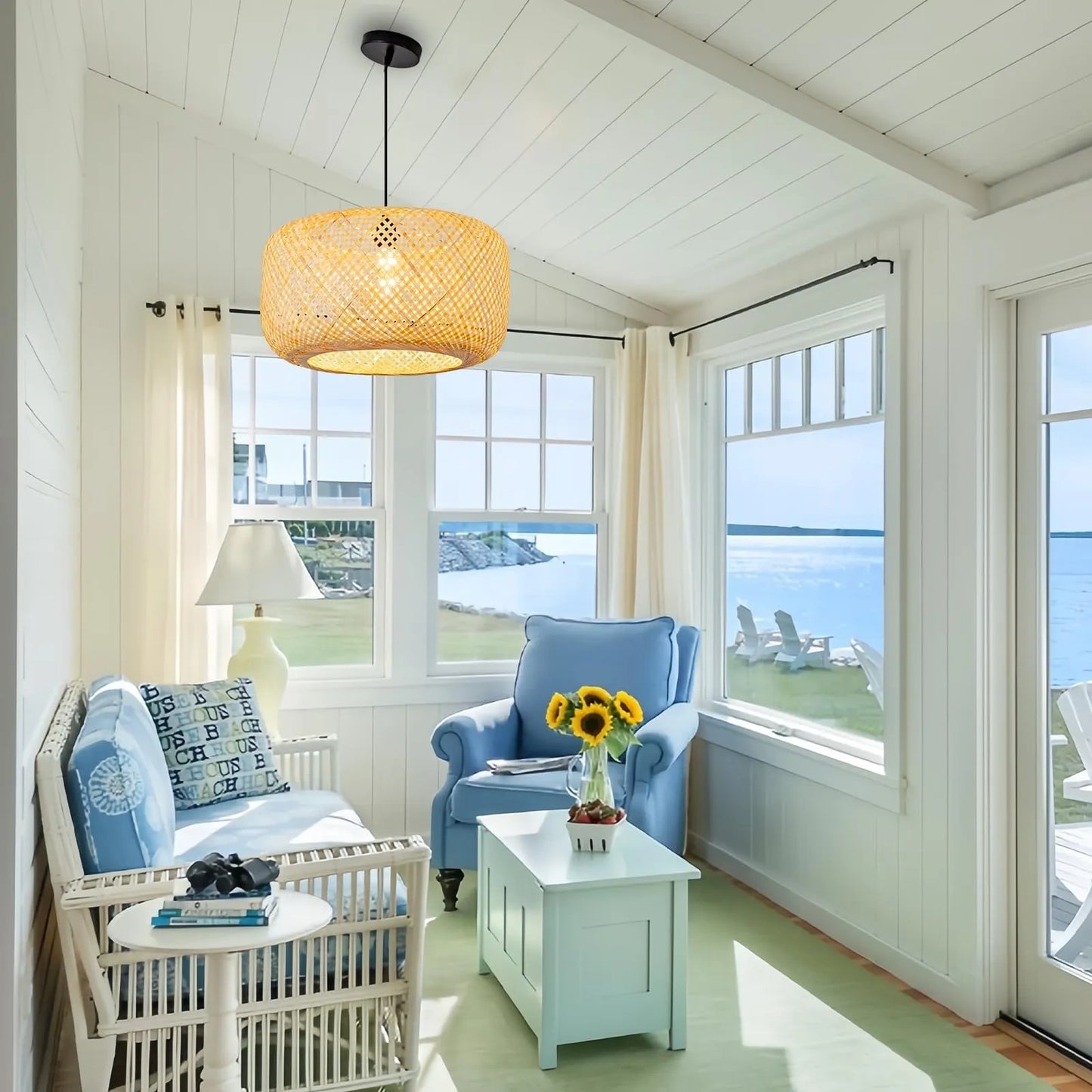 Bamboo Light Rattan Chandelier Wicker (NEW)