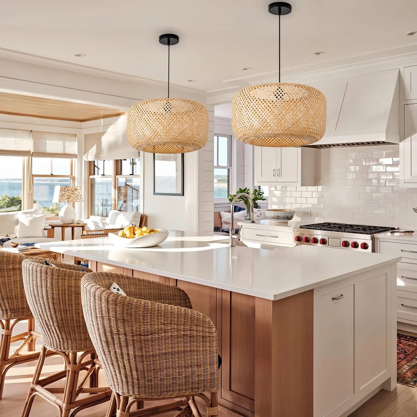 Bamboo Light Rattan Chandelier Wicker (NEW)