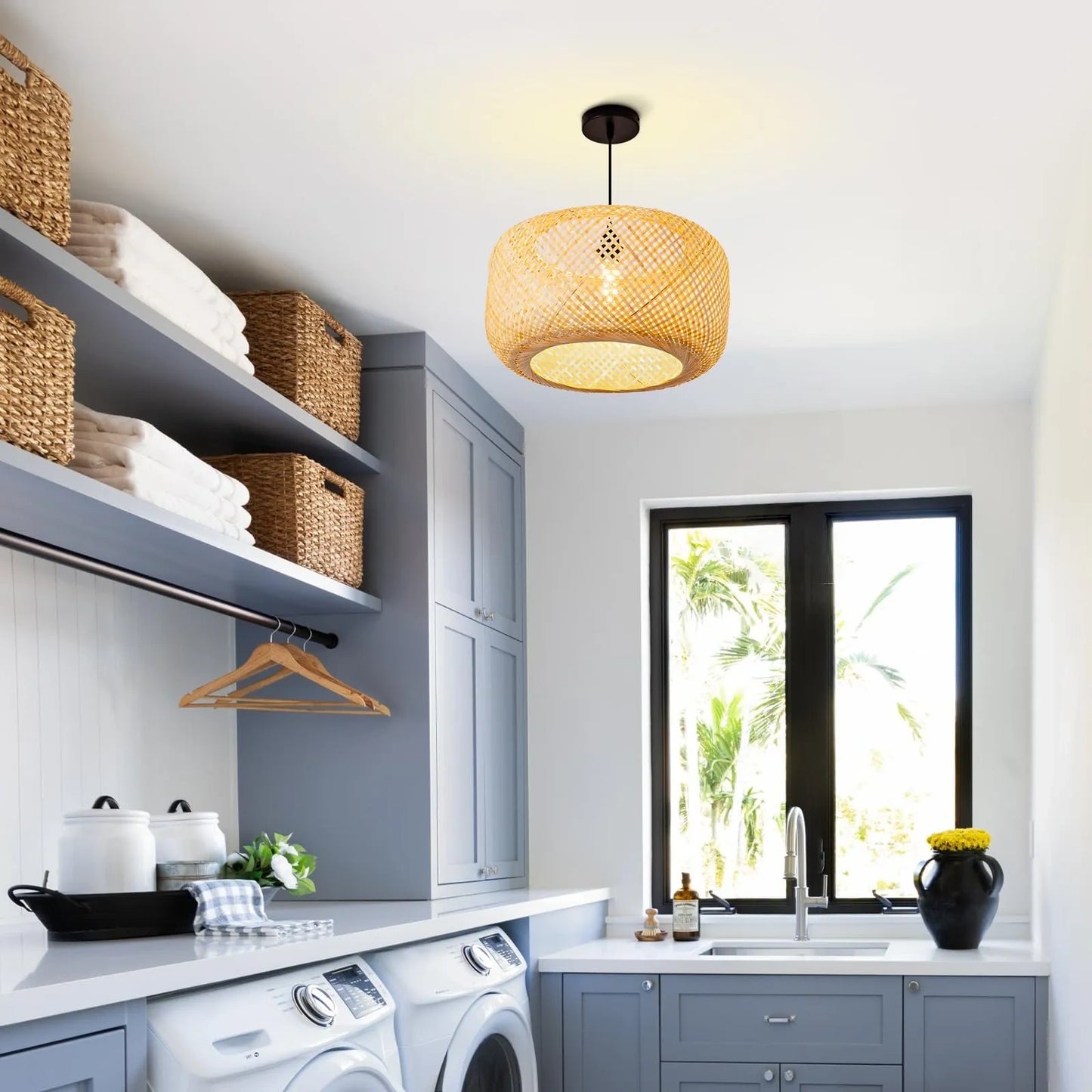 Bamboo Light Rattan Chandelier Wicker (NEW)