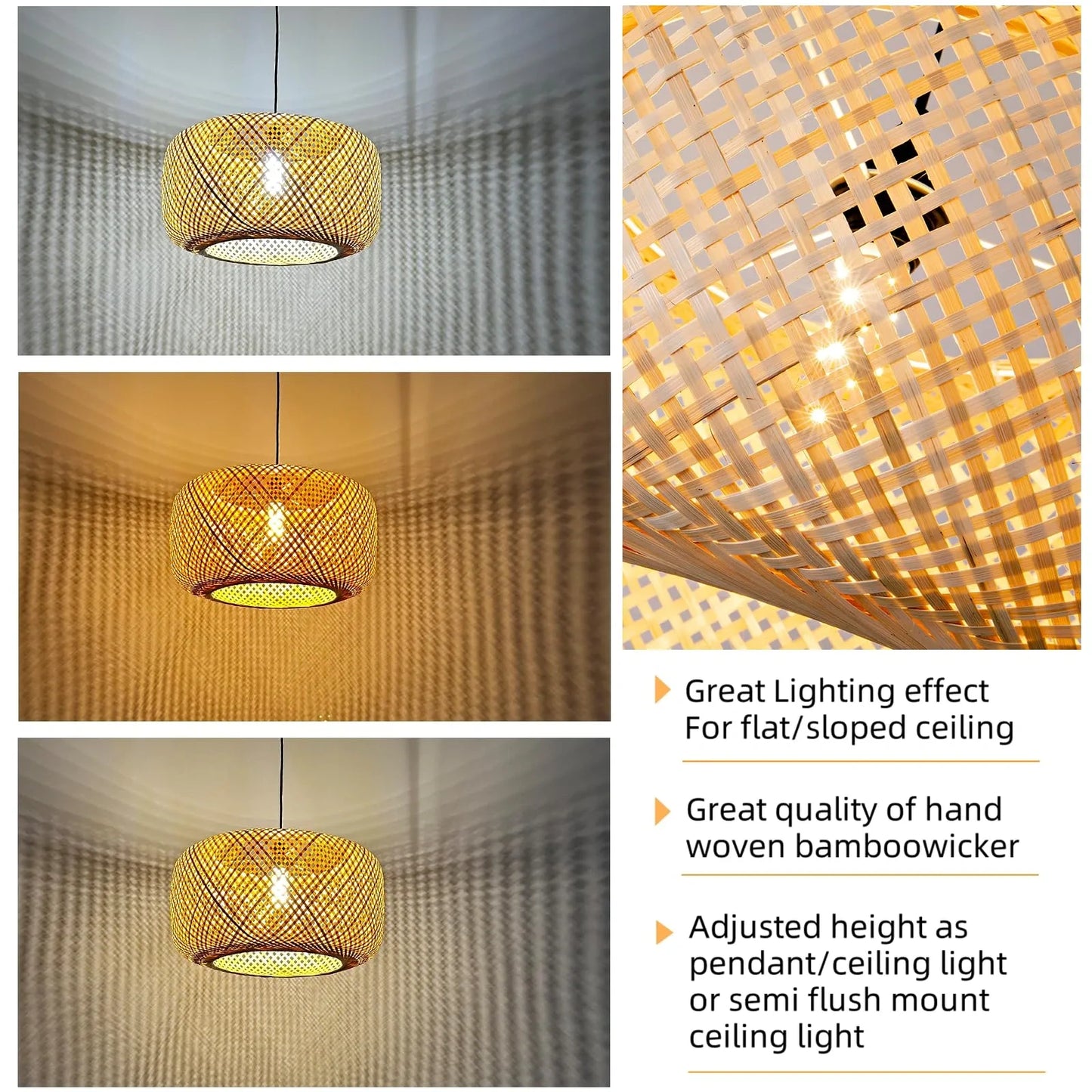 Bamboo Light Rattan Chandelier Wicker (NEW)