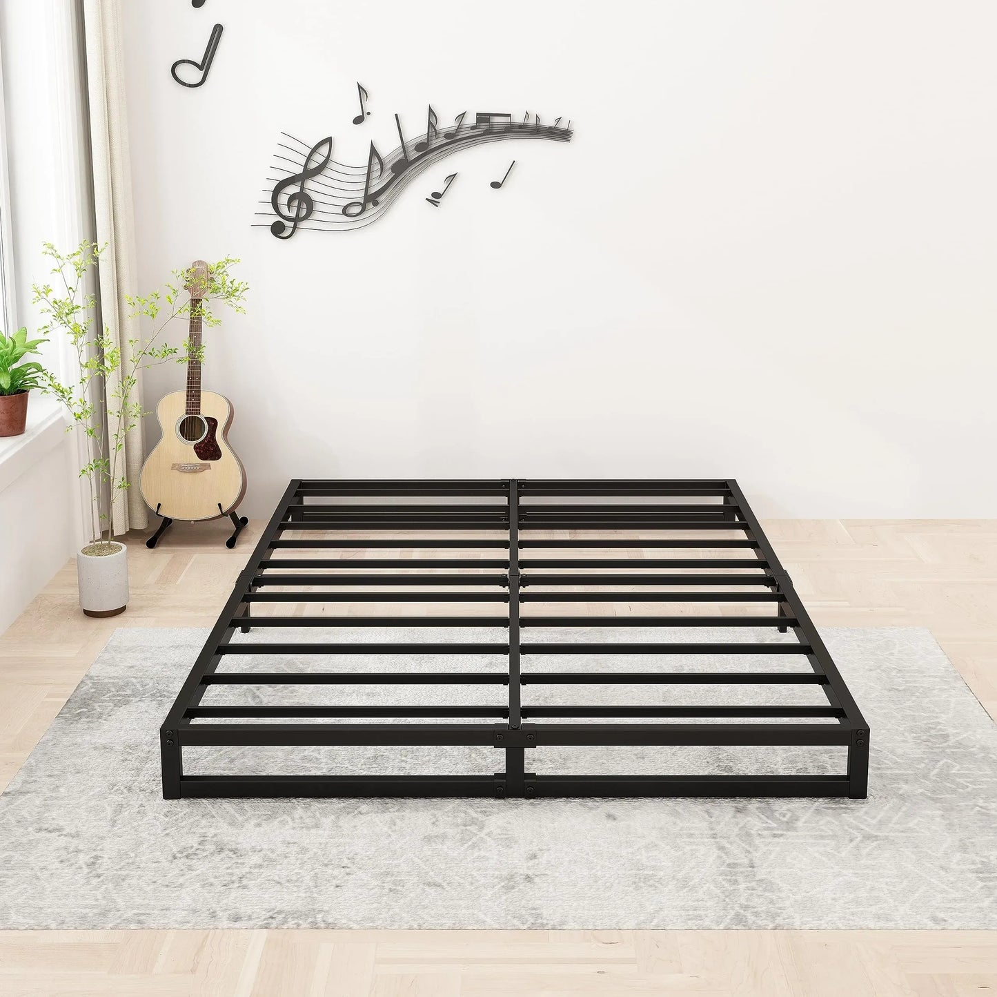 6 Inch Bed Frame Queen Size Heavy Duty Steel Slat (NEW)