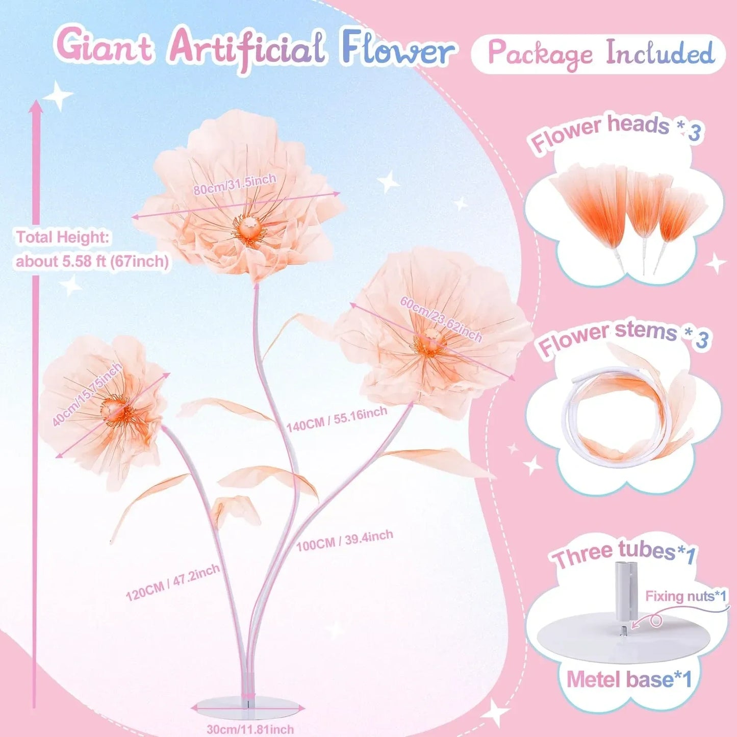 Large Giant Flowers Artificial Silk Flower (NEW)