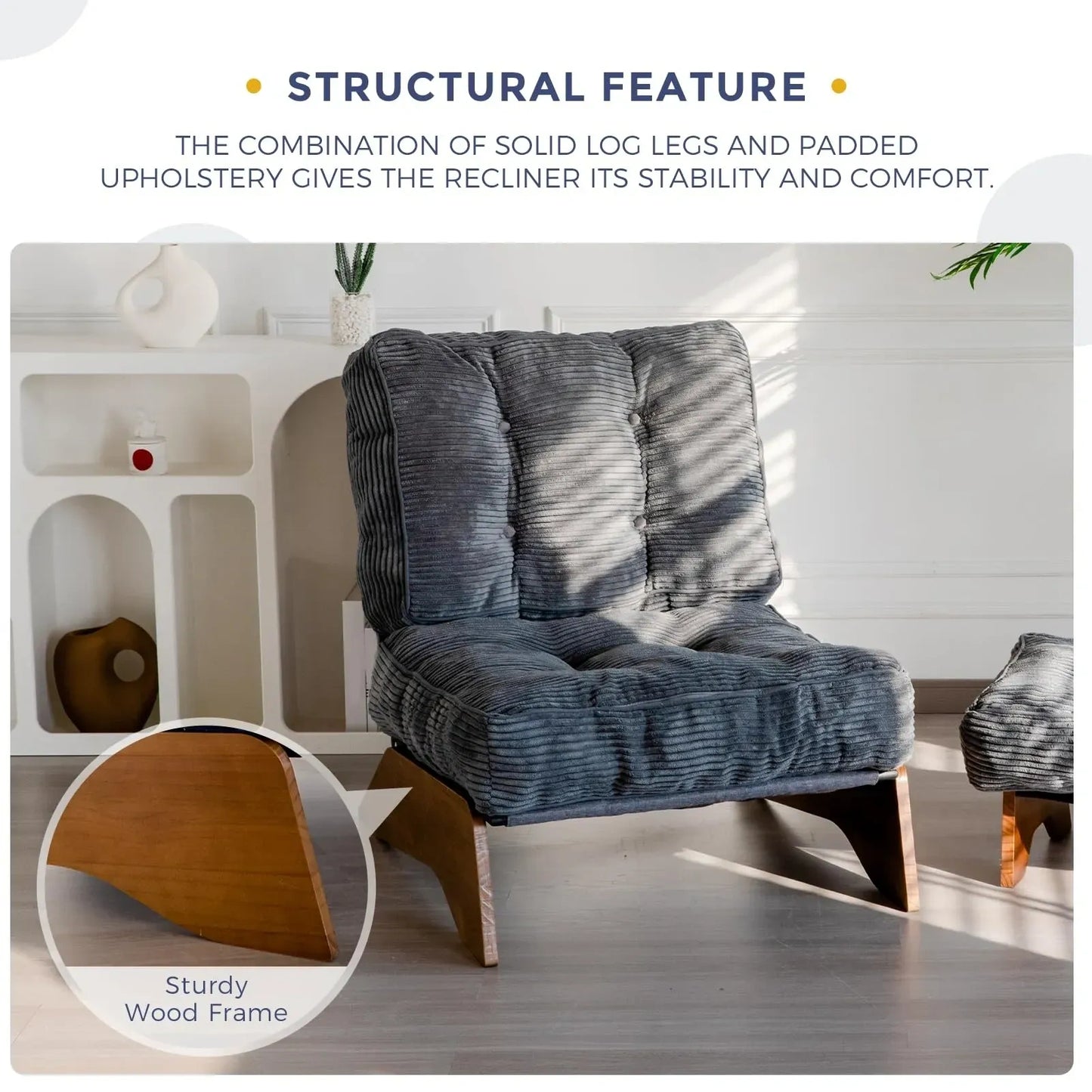 Accent Chair with Ottoman Adjustable Backrest (NEW)