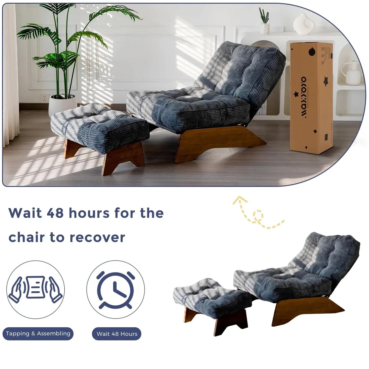 Accent Chair with Ottoman Adjustable Backrest (NEW)