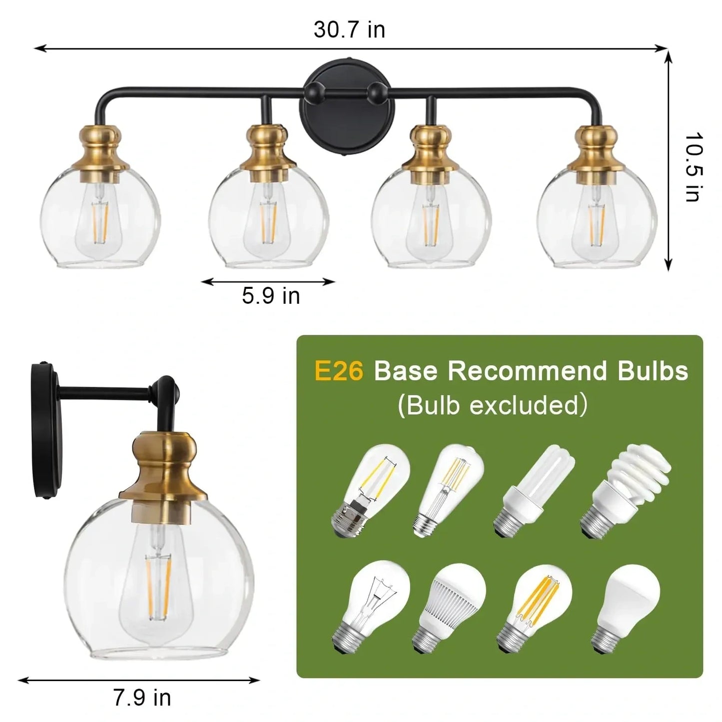 Mateyrie 4-Light Bathroom Vanity Light (NEW)
