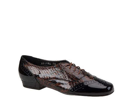 Mark Lemp Classics Womens Jake Closed Toe Oxfords  Tobacco Python  Size 5.0