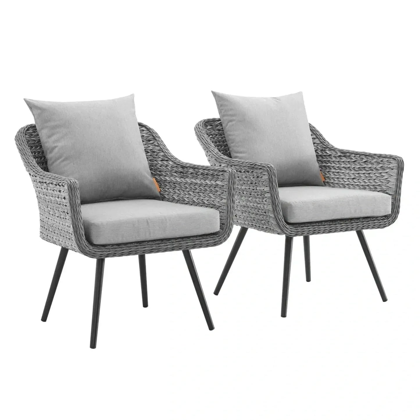 Modway Endeavor Armchair Outdoor Patio Wicker Rattan (Set of 2) (NEW)