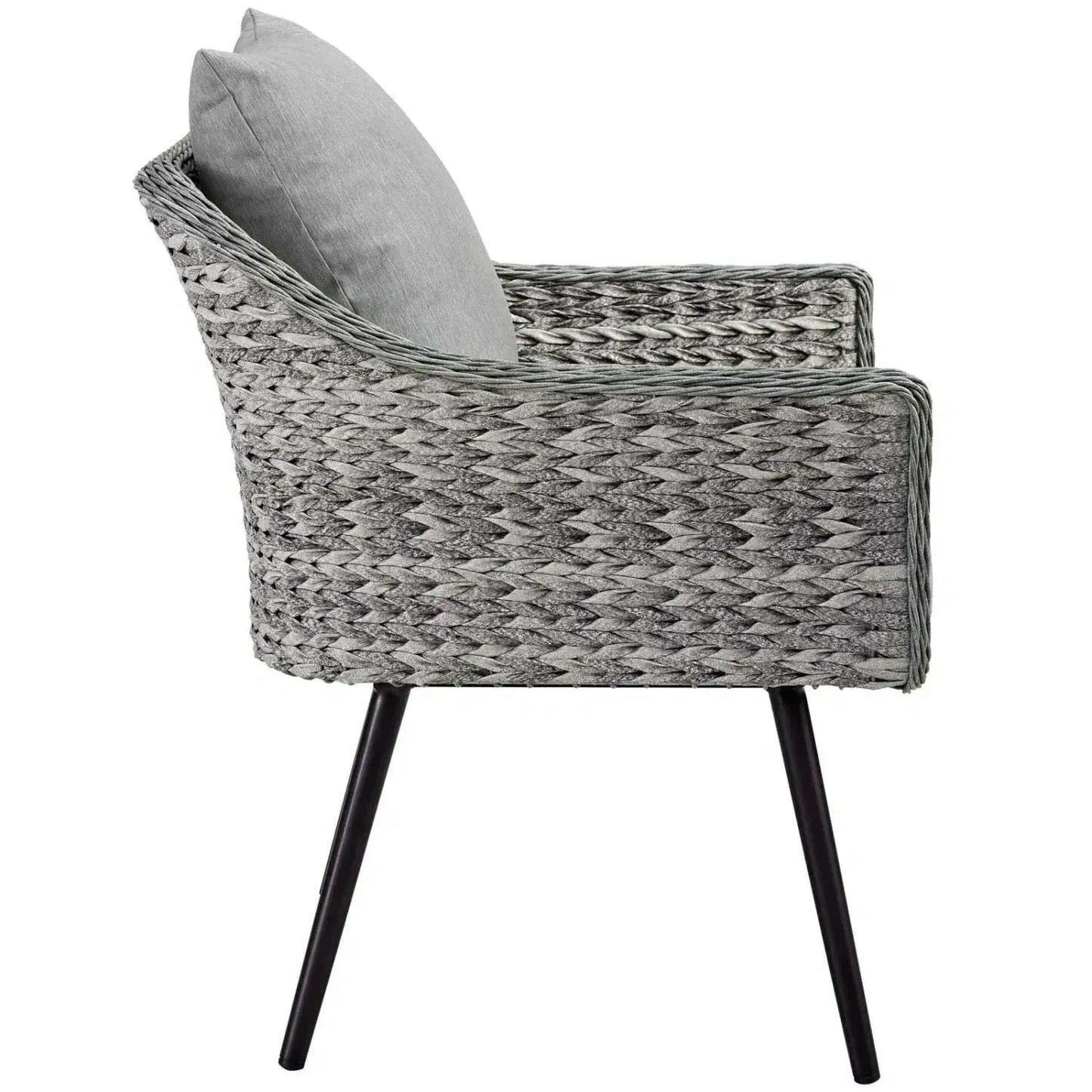Modway Endeavor Armchair Outdoor Patio Wicker Rattan (Set of 2) (NEW)