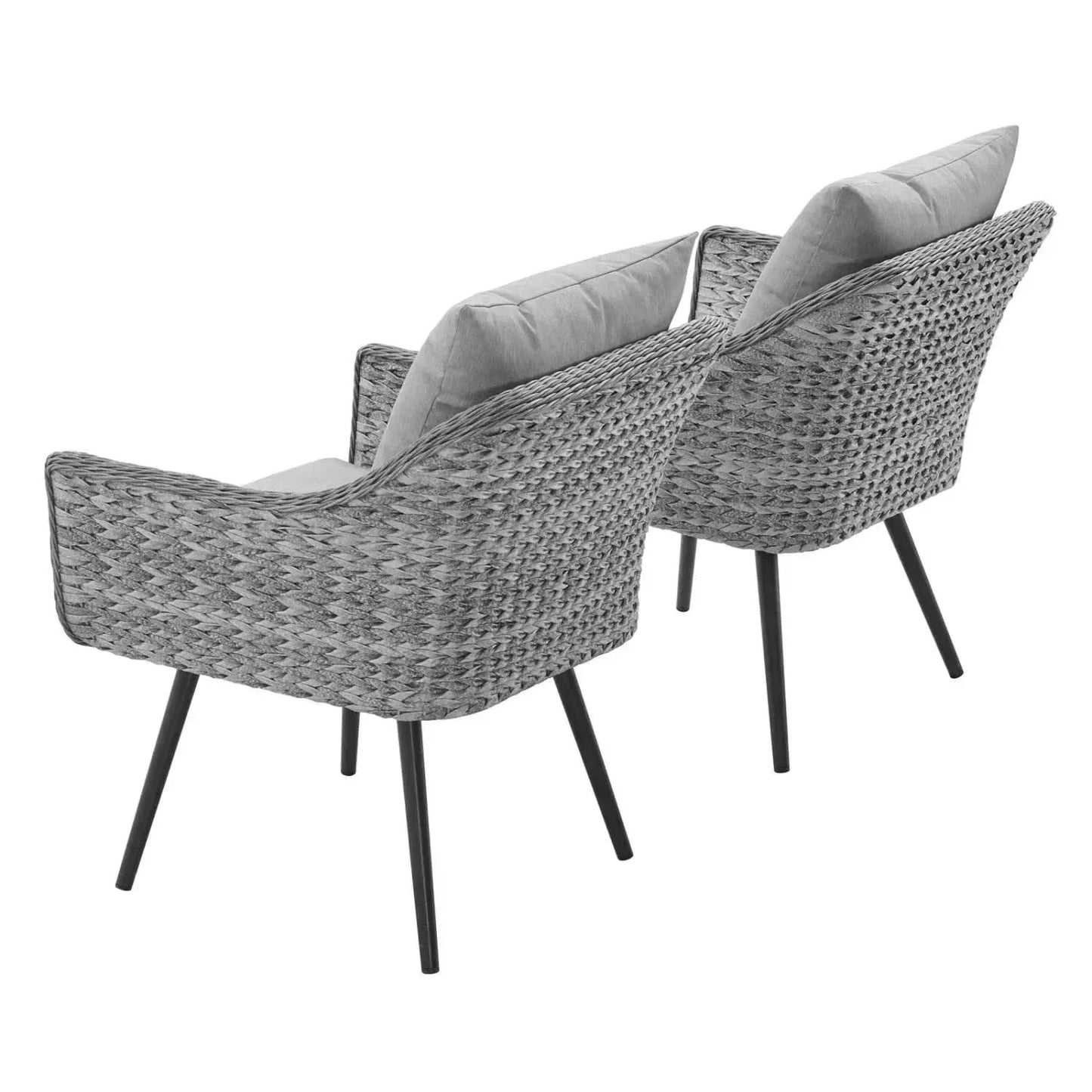 Modway Endeavor Armchair Outdoor Patio Wicker Rattan (Set of 2) (NEW)