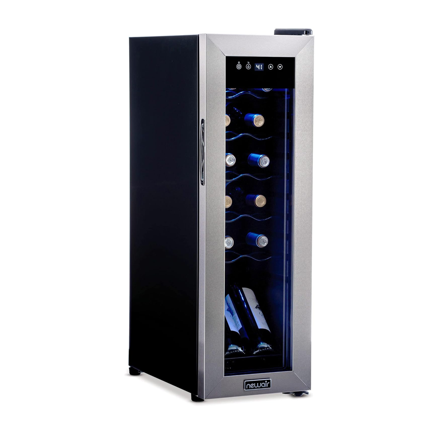 Newair Freestanding Wine Cooler w/ Digital Temperature Control, Holds 12 Bottles