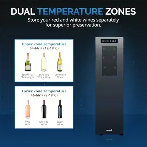 Newair Freestanding Dual Zone Wine Fridge