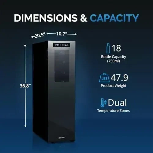 Newair Freestanding Dual Zone Wine Fridge