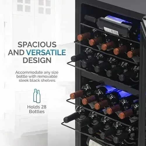 NewAir Freestanding 28 Bottle Dual Zone Wine Fridge, AW-281E